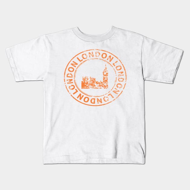 london stamp Kids T-Shirt by Brainable ART